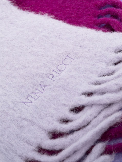 Shop Nina Ricci Gradient-effect Felted Scarf In Purple