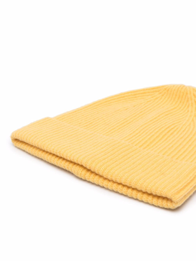 Shop Nina Ricci Ribbed Wool Beanie In Yellow
