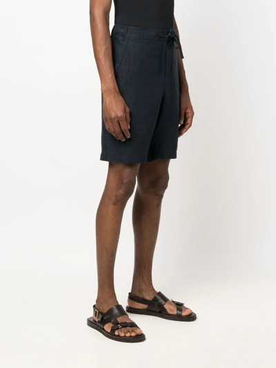 Shop Vince Drawstring Hemp Shorts In Blue