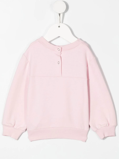 Shop Monnalisa Marie-motif Cotton Sweatshirt In Pink