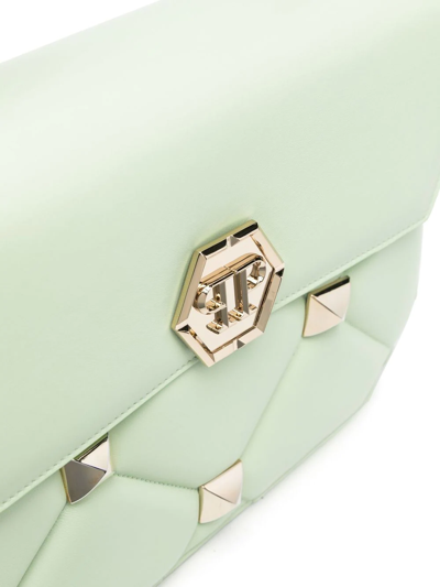 Shop Philipp Plein Logo Stud-embellished Tote Bag In Green