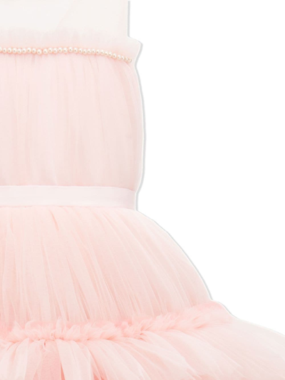 Shop Tulleen Tiered Tulle Maxi Gown In Pink