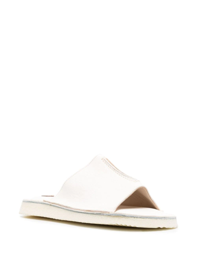 Moma Stitch-detail Leather Sandals In White