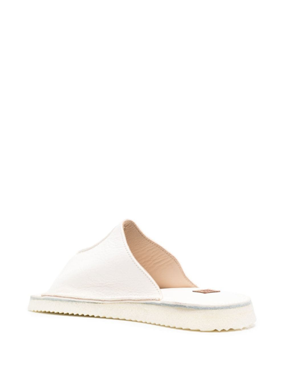 Moma Stitch-detail Leather Sandals In White