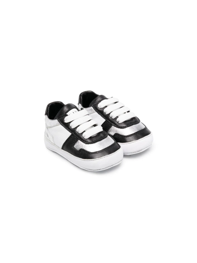 Shop Philipp Plein Newborn Lace-up Sneakers In White