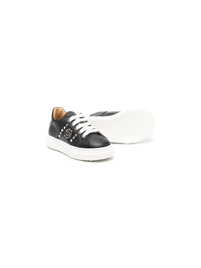 Philipp Plein Junior Spike-stud Lace-up Sneakers In Black