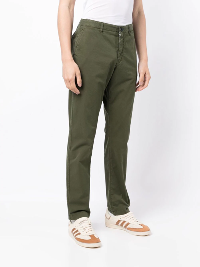 Shop Ps By Paul Smith Logo-patch Four-pocket Chinos In Green