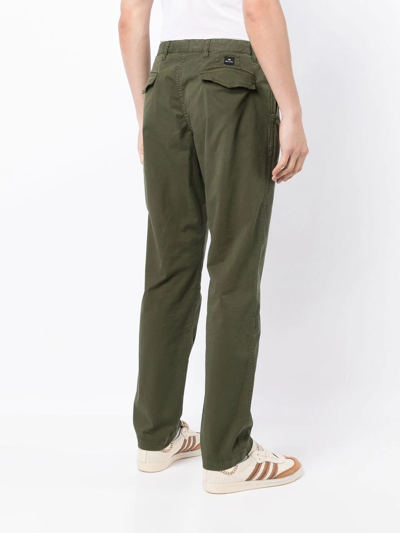 Shop Ps By Paul Smith Logo-patch Four-pocket Chinos In Green