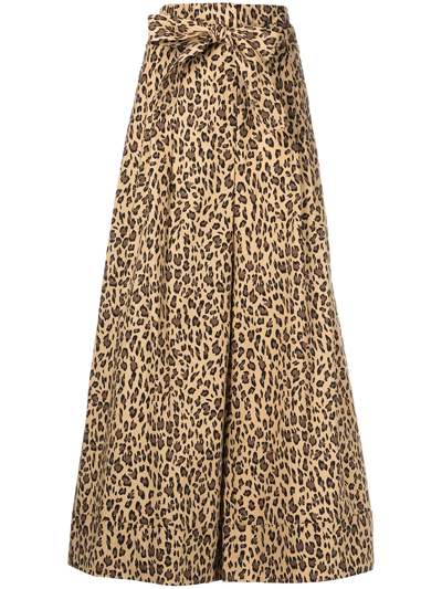 Shop Adam Lippes High-waisted Trousers In Brown