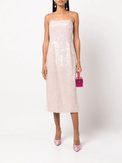 Shop Adam Lippes Sequin-detail Party Dress In Blush