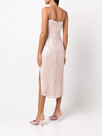 Shop Adam Lippes Sequin-detail Party Dress In Blush