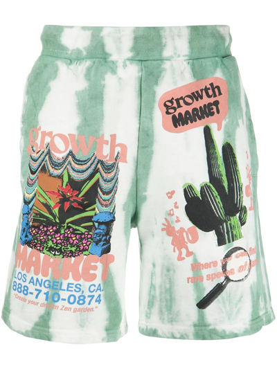 Shop Market Growth  Print Shorts In Green
