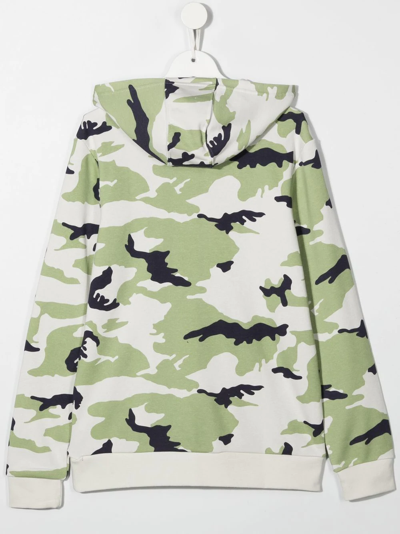 Shop Adidas Originals Teen Camouflage Print Hoodie In Green