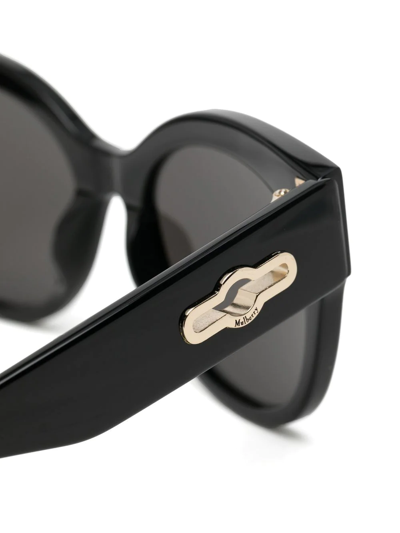 Shop Mulberry Mila Oversized Round Sunglasses In Black