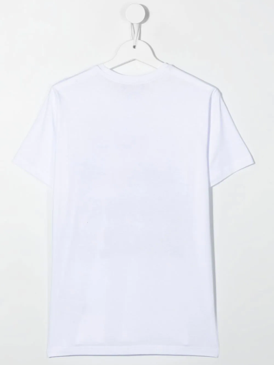 Dsquared2 Teen Live Crew Logo T-shirt In White
