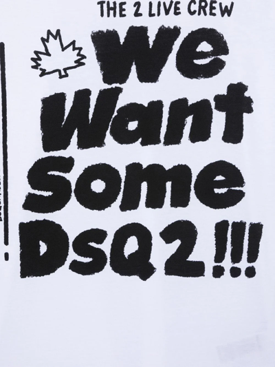 Dsquared2 Teen Live Crew Logo T-shirt In White