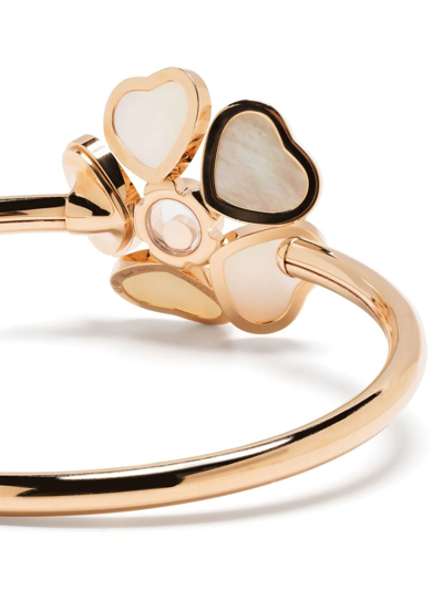 Shop Chopard 18kt Rose Gold Happy Hearts Flower Pearl Bangle