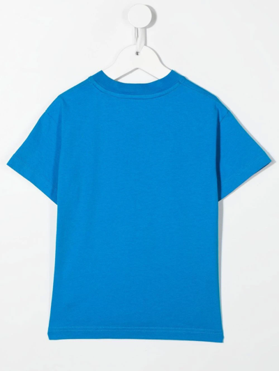 Palm Angels Teddy Bear-print Short-sleeved T-shirt In Blue
