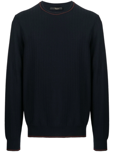 Shop Billionaire Crew Neck Knitted Jumper In Blue