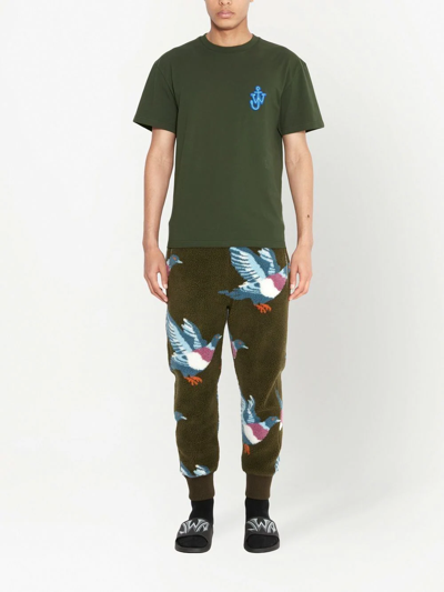 Shop Jw Anderson Logo-patch Short-sleeve T-shirt In Green