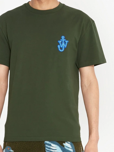 Shop Jw Anderson Logo-patch Short-sleeve T-shirt In Green