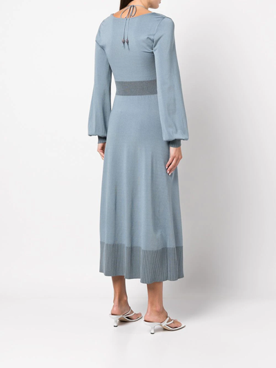 Simkhai Inez Embellished Cut-out Midi Dress In Blue