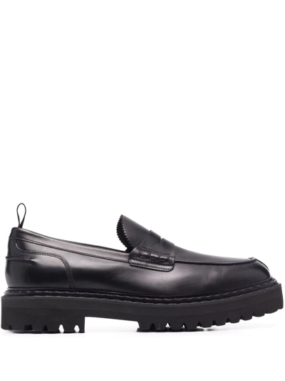Shop Officine Creative Pistols 006 Leather Loafers In Black