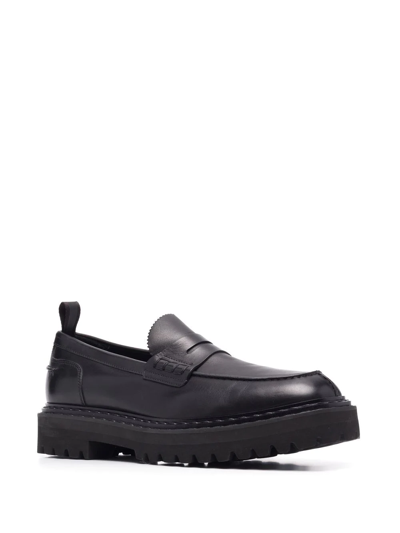 Shop Officine Creative Pistols 006 Leather Loafers In Black