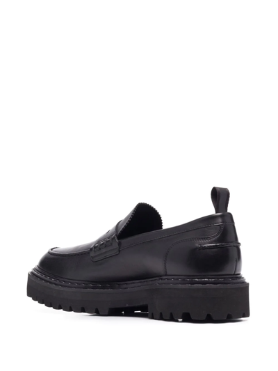 Shop Officine Creative Pistols 006 Leather Loafers In Black