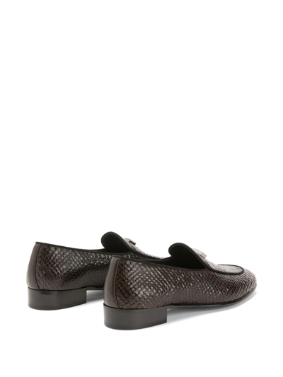 Giuseppe Zanotti Gz Rudolph Snakeskin-effect Loafers In Brown