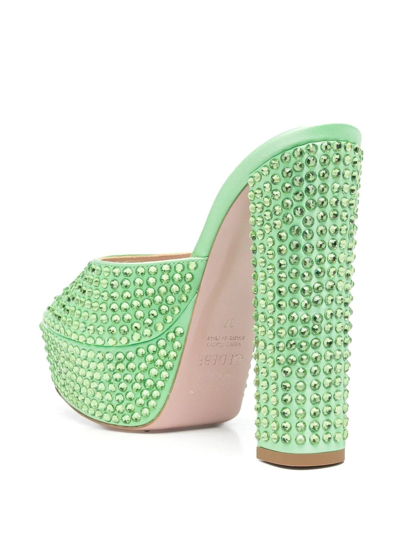Shop Gedebe Jerry Crystal-embellished Sandals In Green