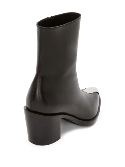Alexander Mcqueen Boxcar Calfskin Cap-toe Ankle Booties In Black
