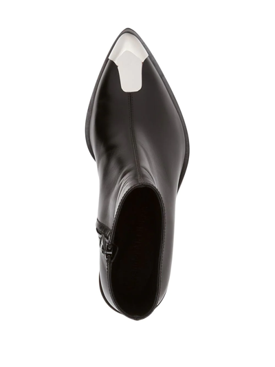 Alexander Mcqueen Boxcar Calfskin Cap-toe Ankle Booties In Black
