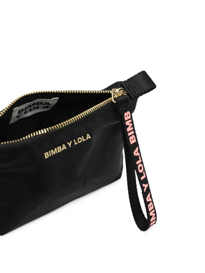 Shop Bimba Y Lola Small Logo-print Trapeze-body Makeup Bag In Black