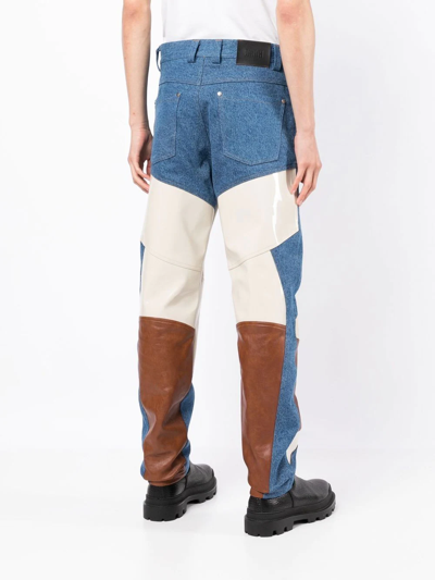 Shop Gmbh Patchwork Straight-leg Jeans In Blue