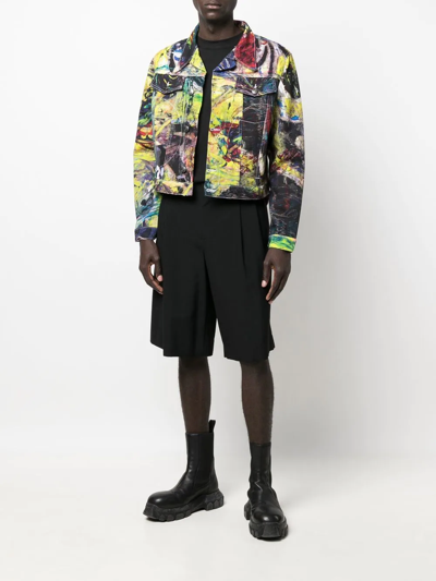 Charles Jeffrey Loverboy Moonlight-print Denim Jacket In Yellow