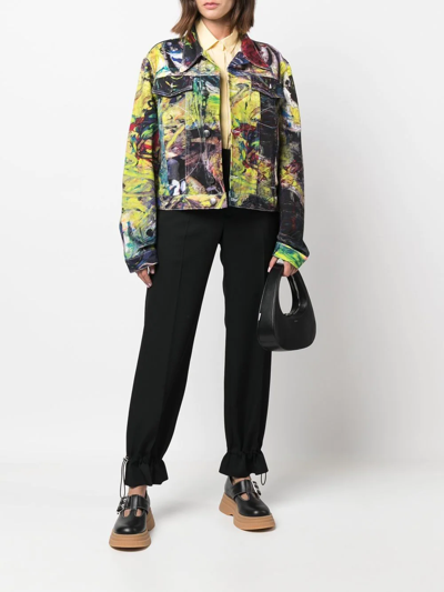 Shop Charles Jeffrey Loverboy Graphic-print Biker Jacket In Yellow