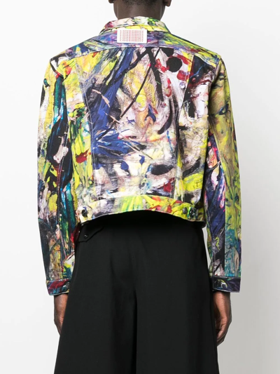 Shop Charles Jeffrey Loverboy Graphic-print Biker Jacket In Yellow