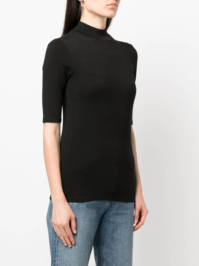 Shop Calvin Klein Short-sleeve Knitted Top In Black