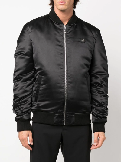 Philipp Plein Skull-print Bomber Jacket In Black