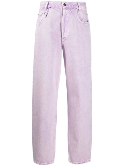 Shop Agolde Tapered Baggy Jeans In Purple