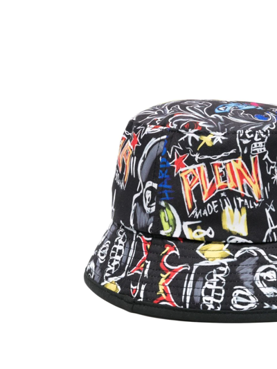 Shop Philipp Plein Graphic-print Bucket Hat In Black