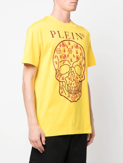 Shop Philipp Plein Skull-print Detail T-shirt In Yellow