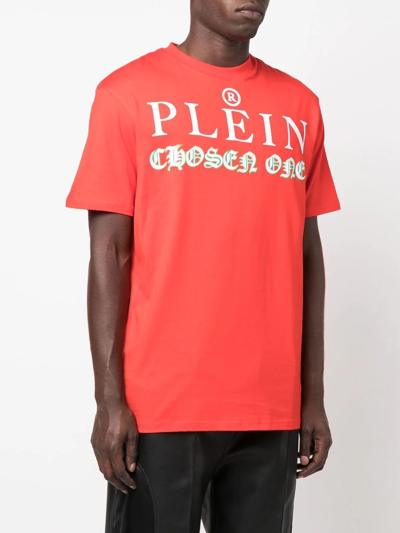 Shop Philipp Plein Logo-print Detail T-shirt In Red