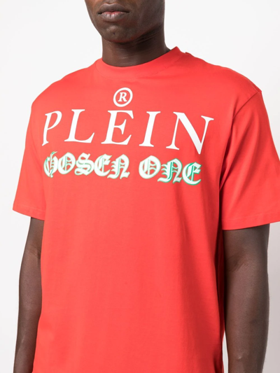 Shop Philipp Plein Logo-print Detail T-shirt In Red