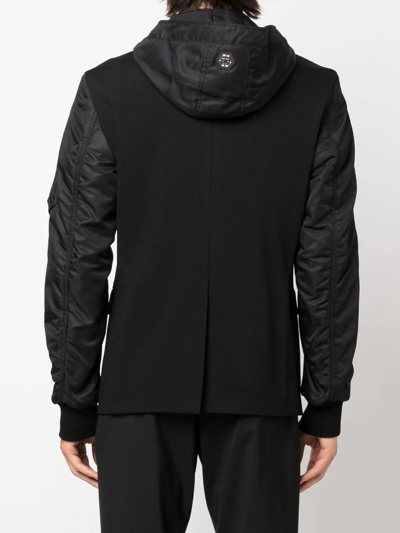 Shop Philipp Plein Panelled Hooded Jacket In Black