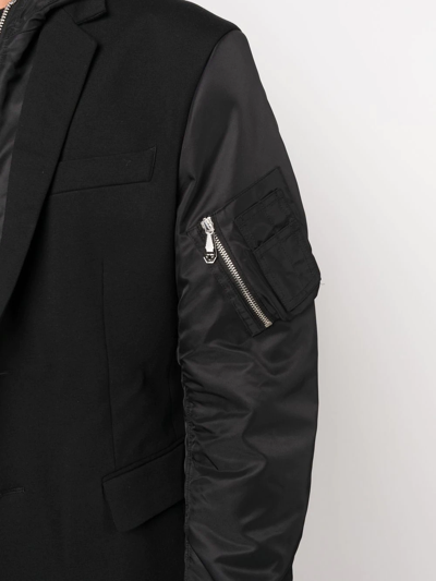Shop Philipp Plein Panelled Hooded Jacket In Black