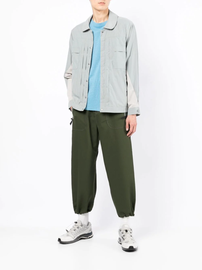 Shop Byborre Button-down Panelled Jacket In Green