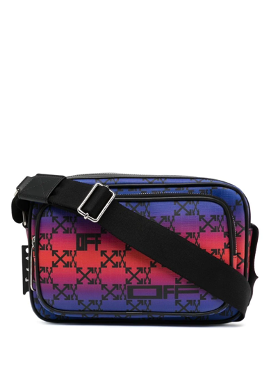Shop Off-white Monogram-pattern Shoulder Bag In Purple