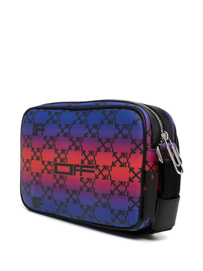 Shop Off-white Monogram-pattern Shoulder Bag In Purple